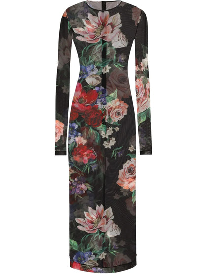 Floral-Print Midi Dress