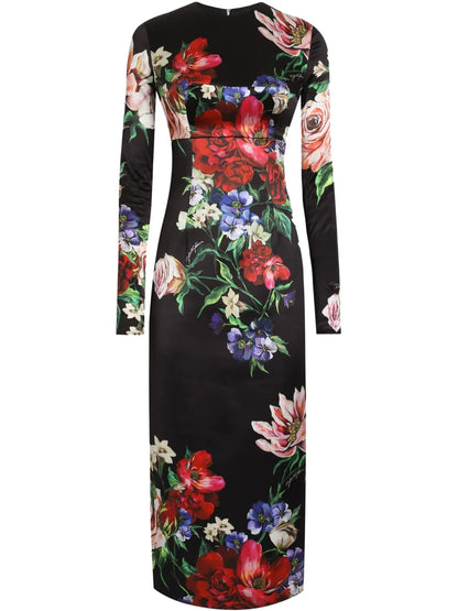 Floral-Print Midi Dress