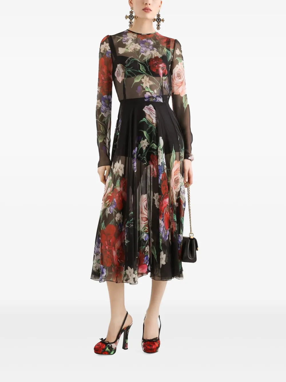 Floral-Print Midi Dress