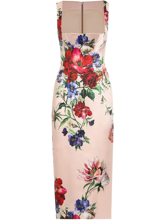 Floral-Print Midi Dress