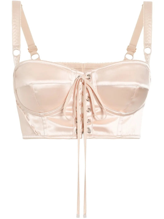 Lace-Up Satin Corset