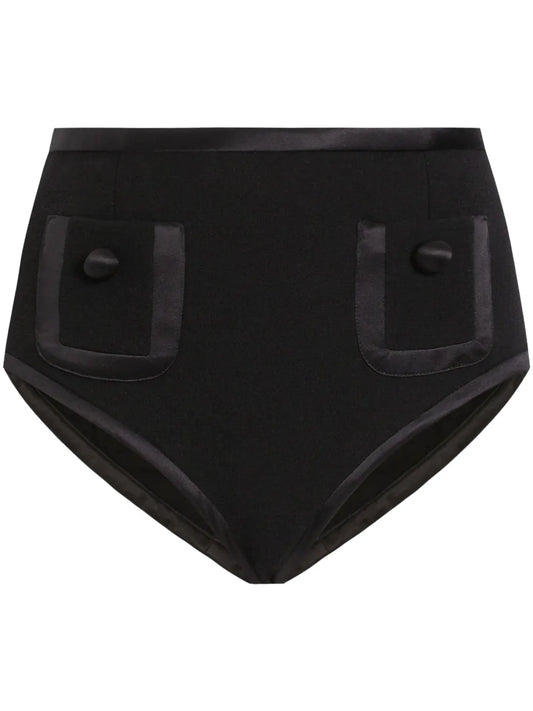 Satin-Trimmed Mini Shorts