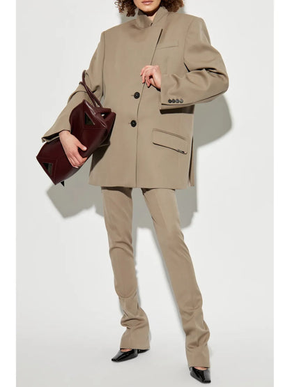 Virgin-Wool Tailored Trousers