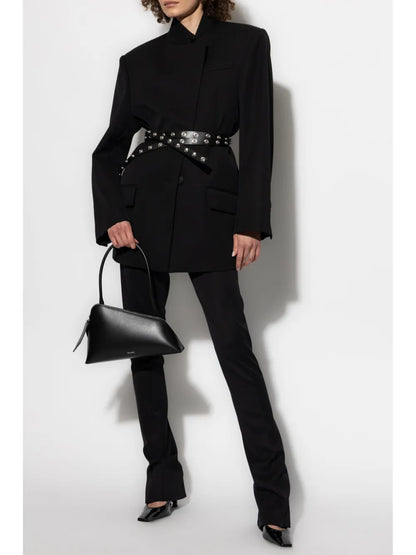 Virgin-Wool Flared Trousers