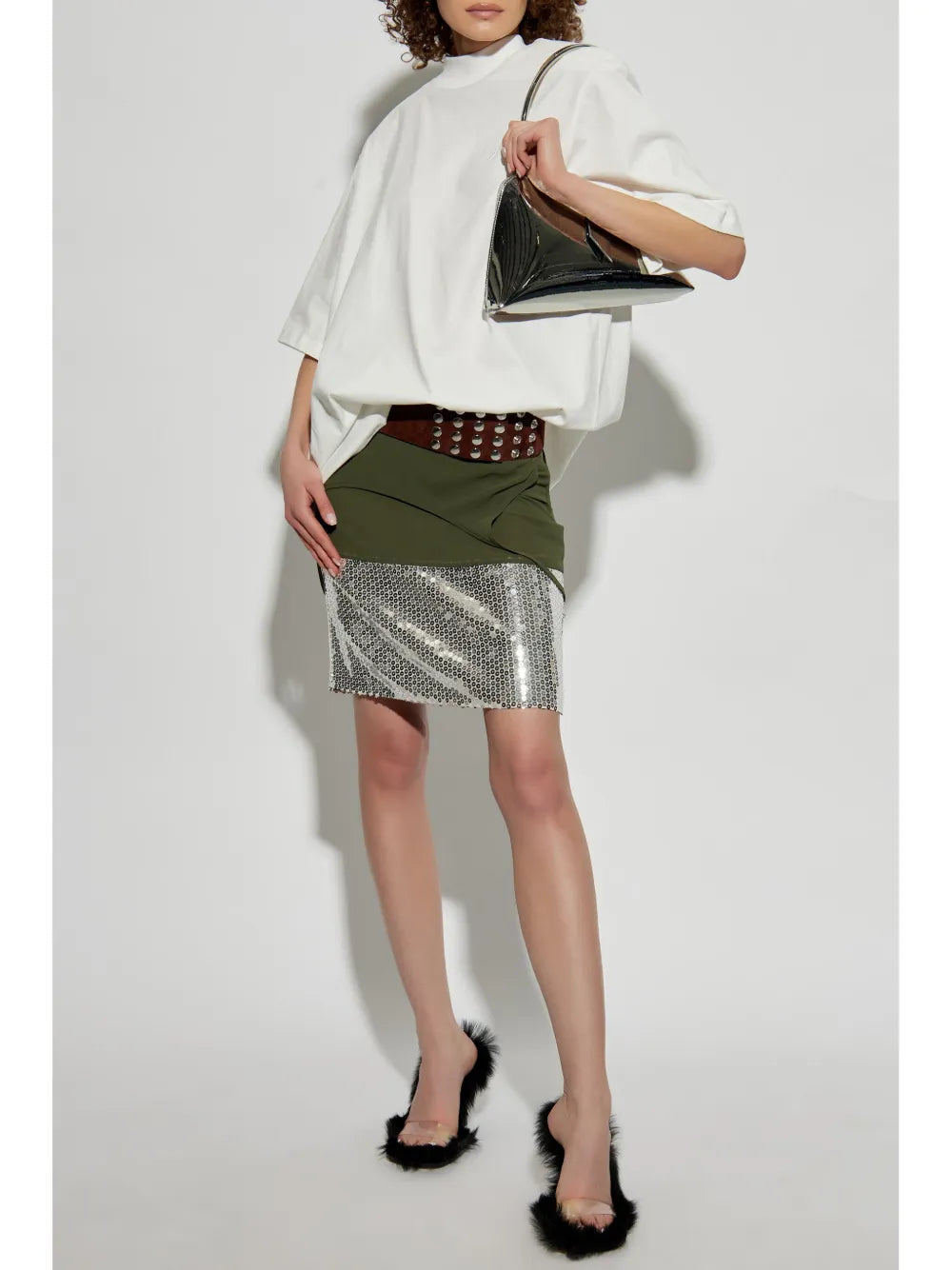 Sequin-Embellished Mini Skirt