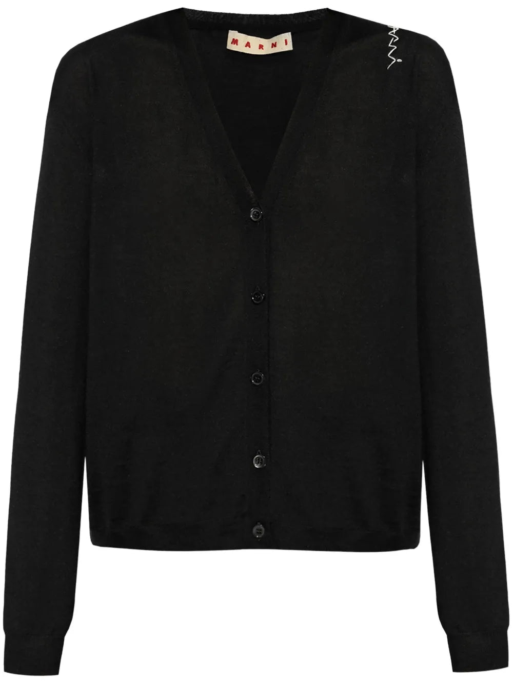 Embroidered-Logo Cardigan