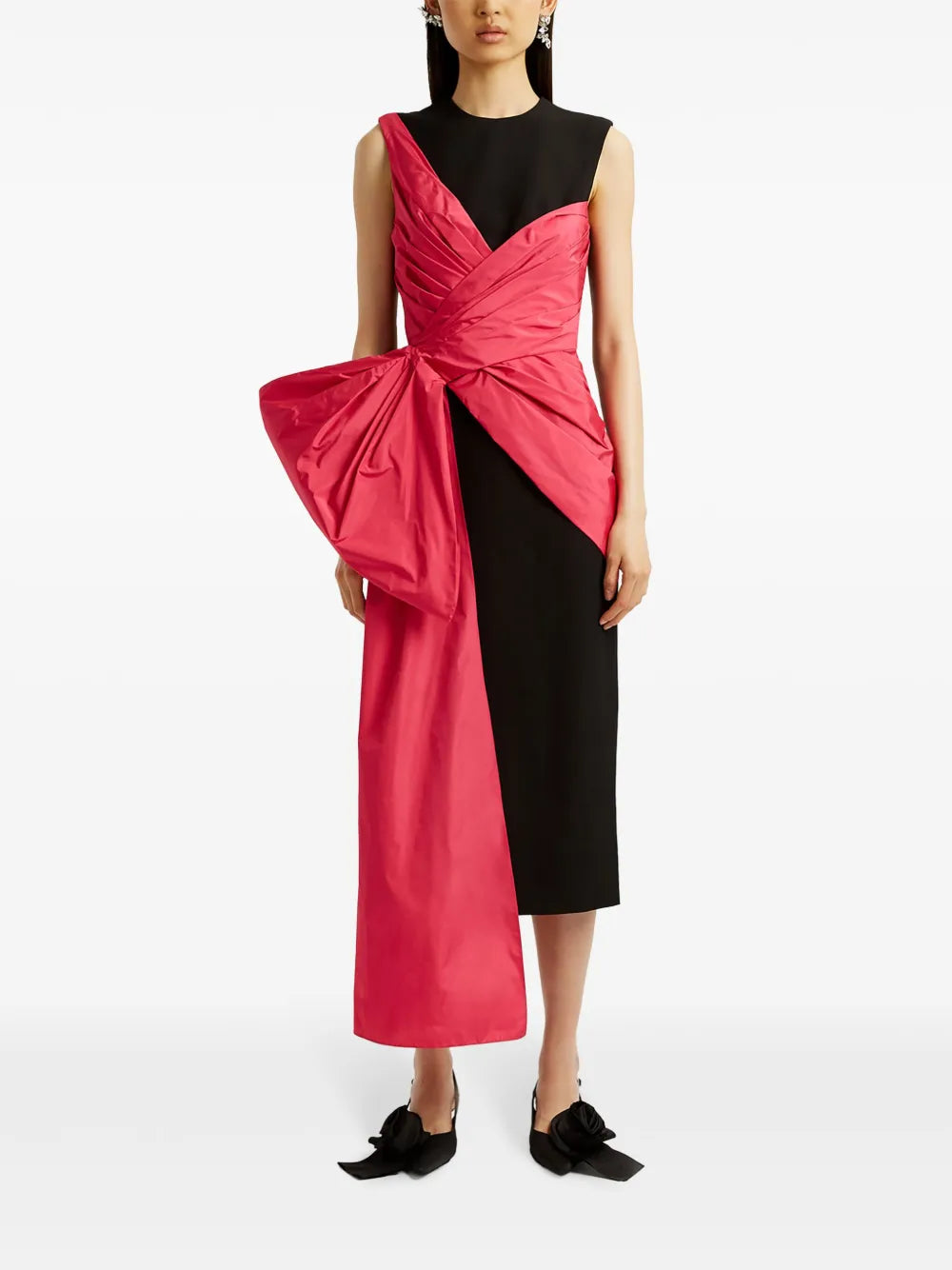 Drape-Detail Midi Dress
