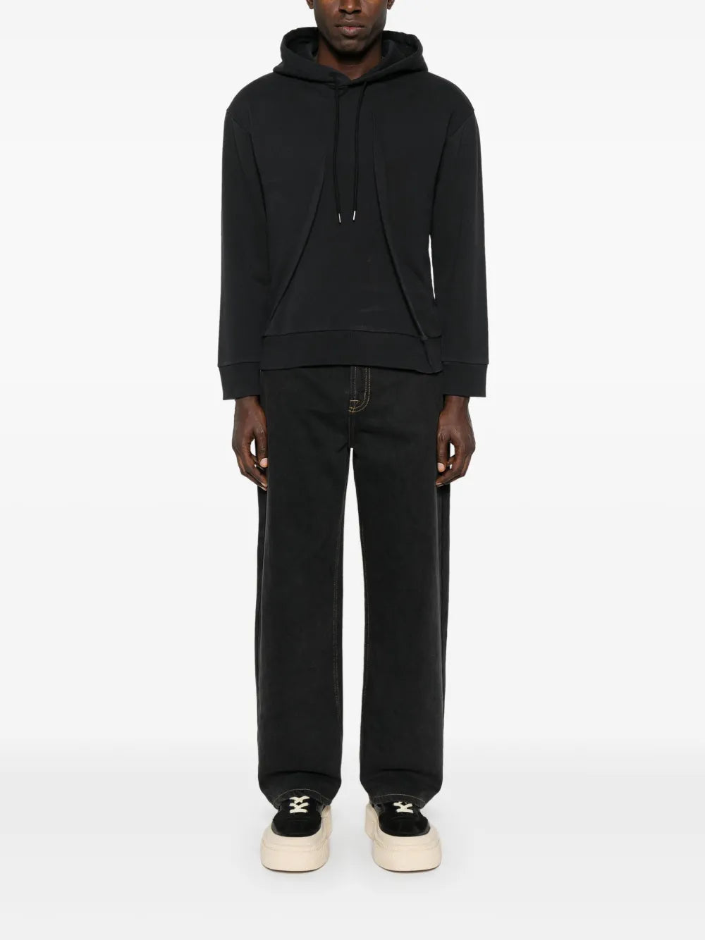 Pleat-Detailed Hoodie