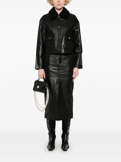 Leather Midi Skirt