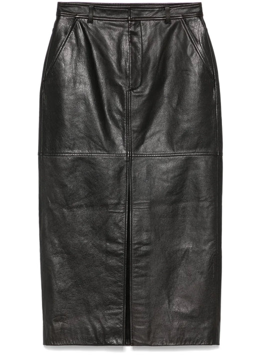 Leather Midi Skirt