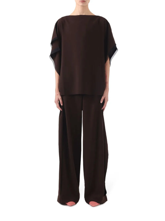 Asymmetric Crepe Blouse