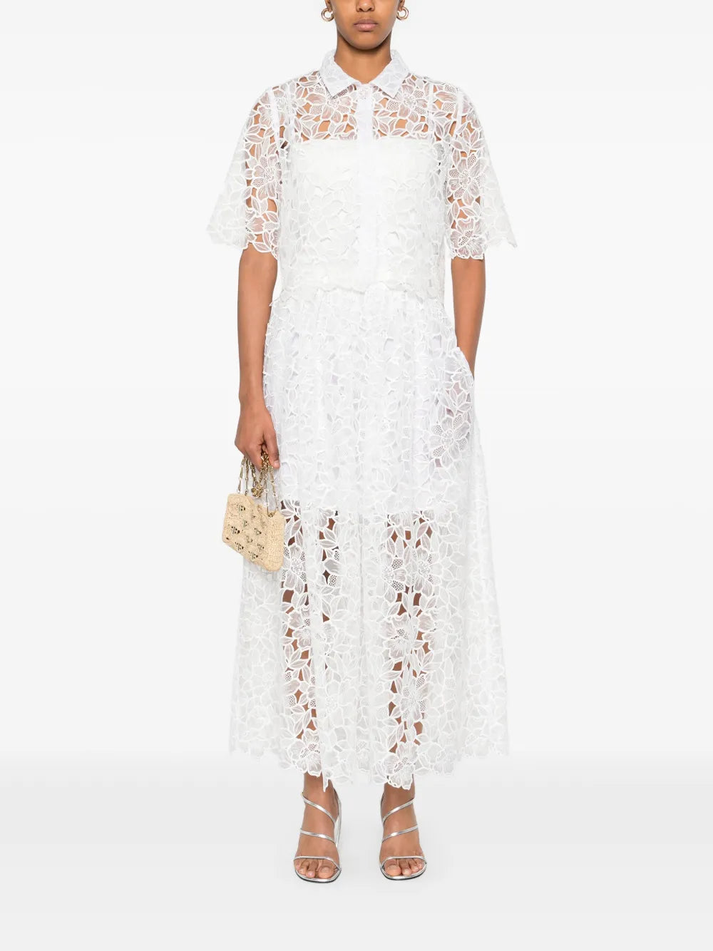 Floral-Lace Maxi Skirt