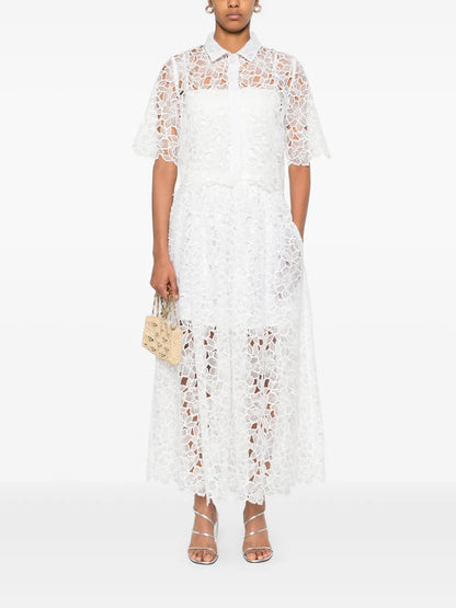 Floral-Lace Maxi Skirt