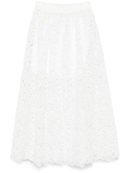 Floral-Lace Maxi Skirt