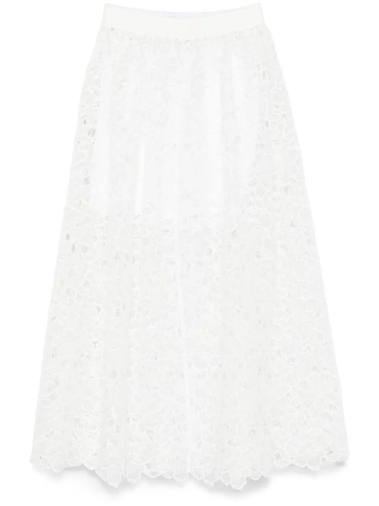 Floral-Lace Maxi Skirt