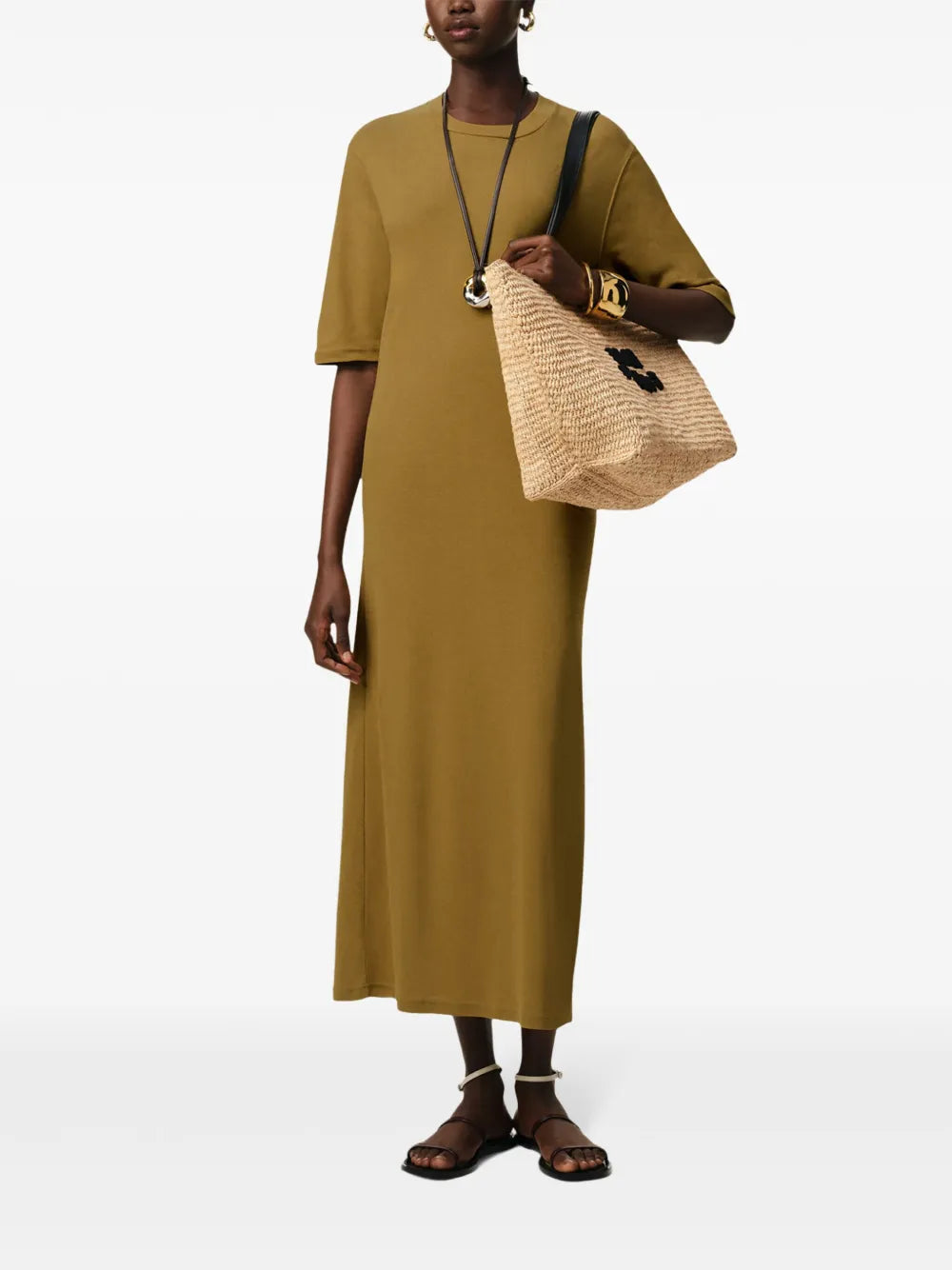 Short-Sleeve Midi Dress