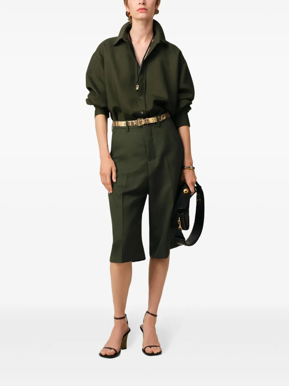 Wide-Leg Bermuda Shorts
