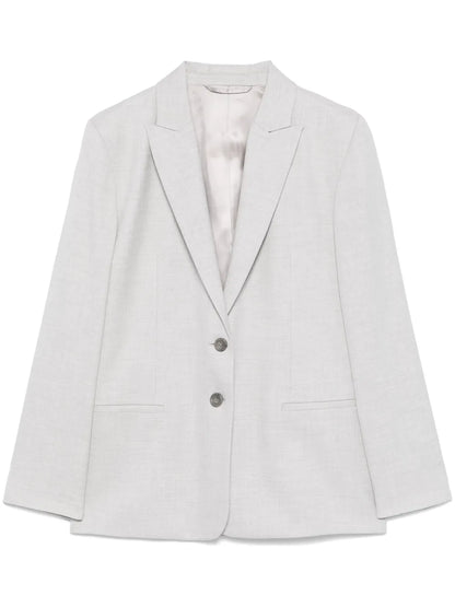 Mélange-Effect Flannel Blazer