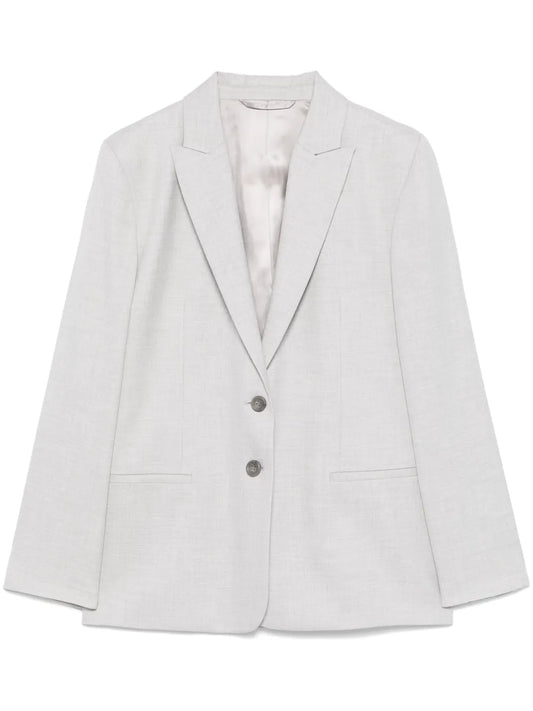 Mélange-Effect Flannel Blazer