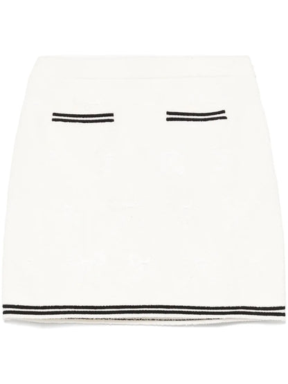 Bow-Jacquard Mini Skirt