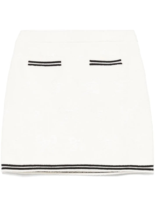 Bow-Jacquard Mini Skirt