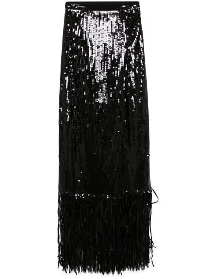 Sequin-Embellished Maxi Skirt