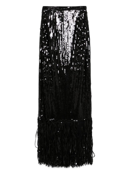 Sequin-Embellished Maxi Skirt