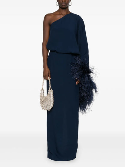 Feathered Eternity Maxi Dress