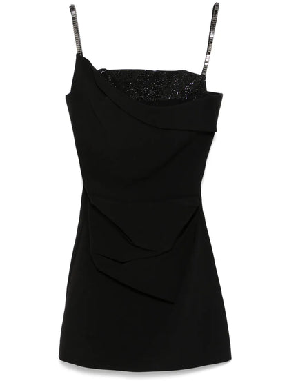 Embellished Crepe Mini Dress