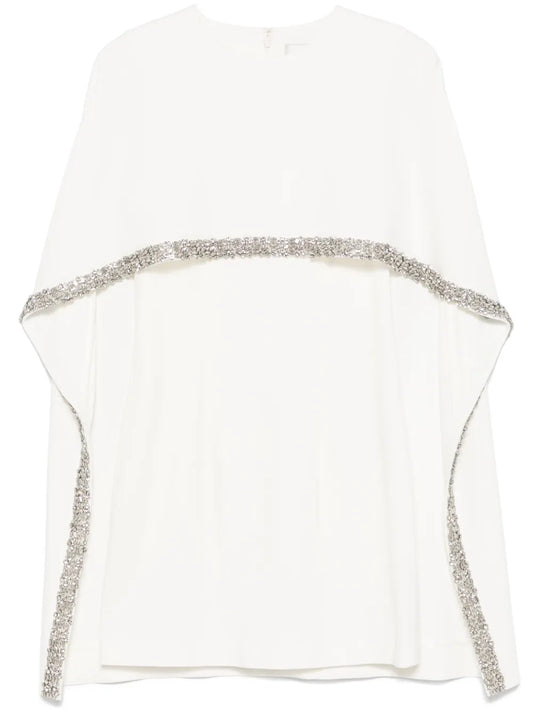 Embellished Cape Mini Dress