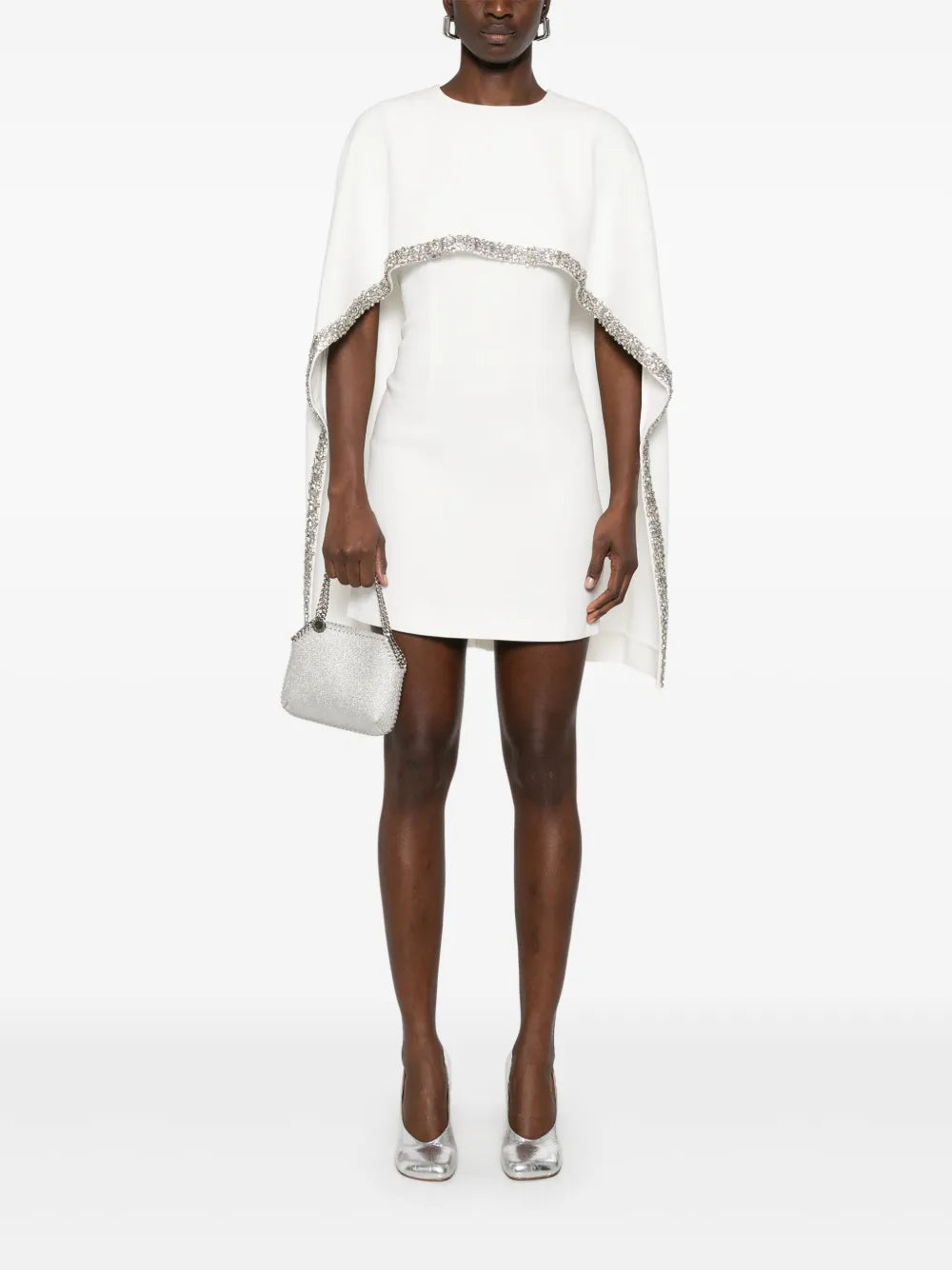 Embellished Cape Mini Dress
