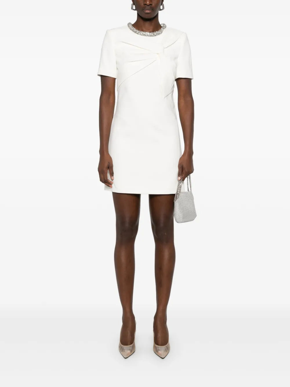 Embellished Crepe Mini Dress