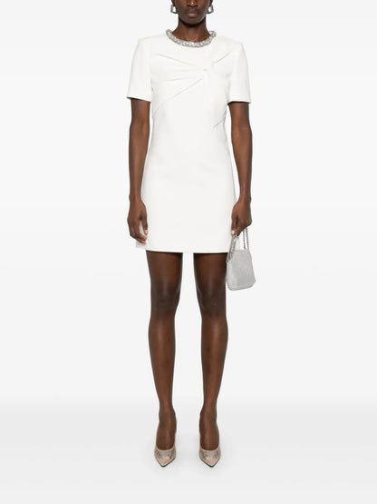 Embellished Crepe Mini Dress