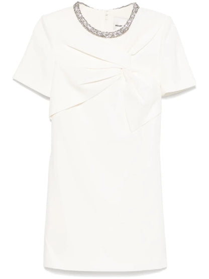 Embellished Crepe Mini Dress