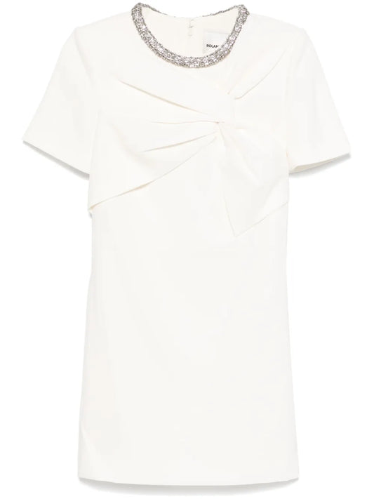 Embellished Crepe Mini Dress