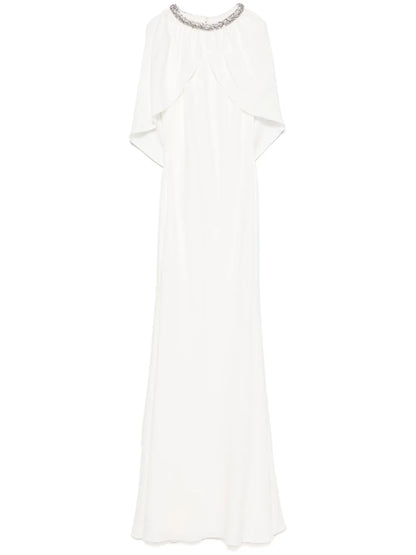 Embellished Cape Gown
