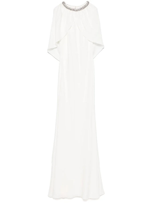 Embellished Cape Gown