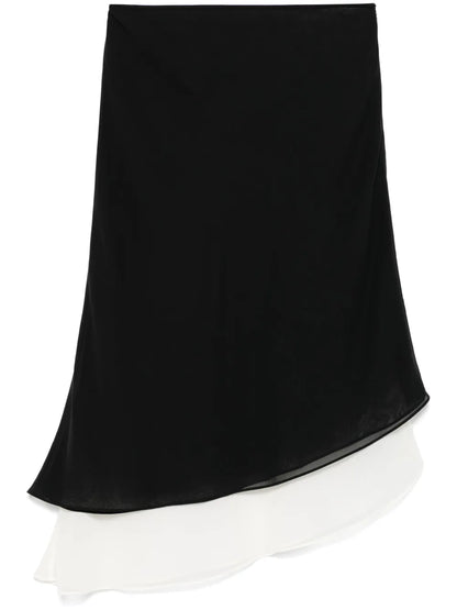 Two-Layer Chiffon Midi Skirt