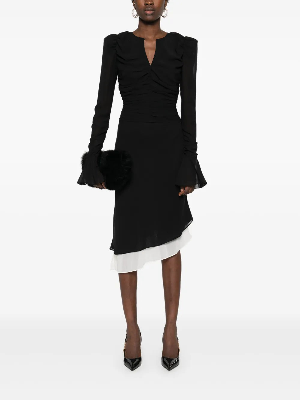 Two-Layer Chiffon Midi Skirt