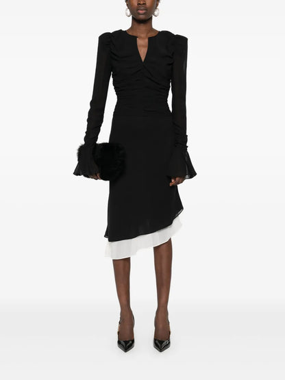 Two-Layer Chiffon Midi Skirt