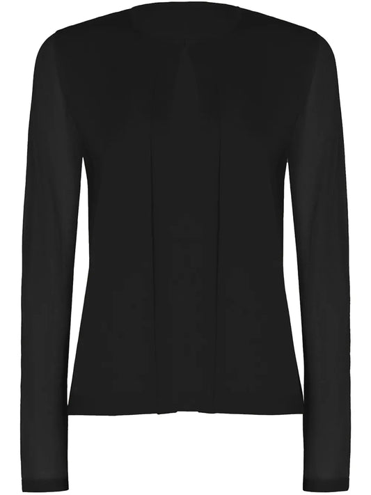 Sheer Opaque Knit Cardigan