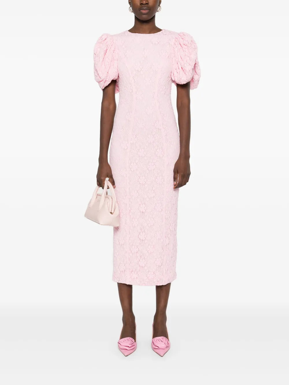 Lace Fitted Midi Dress