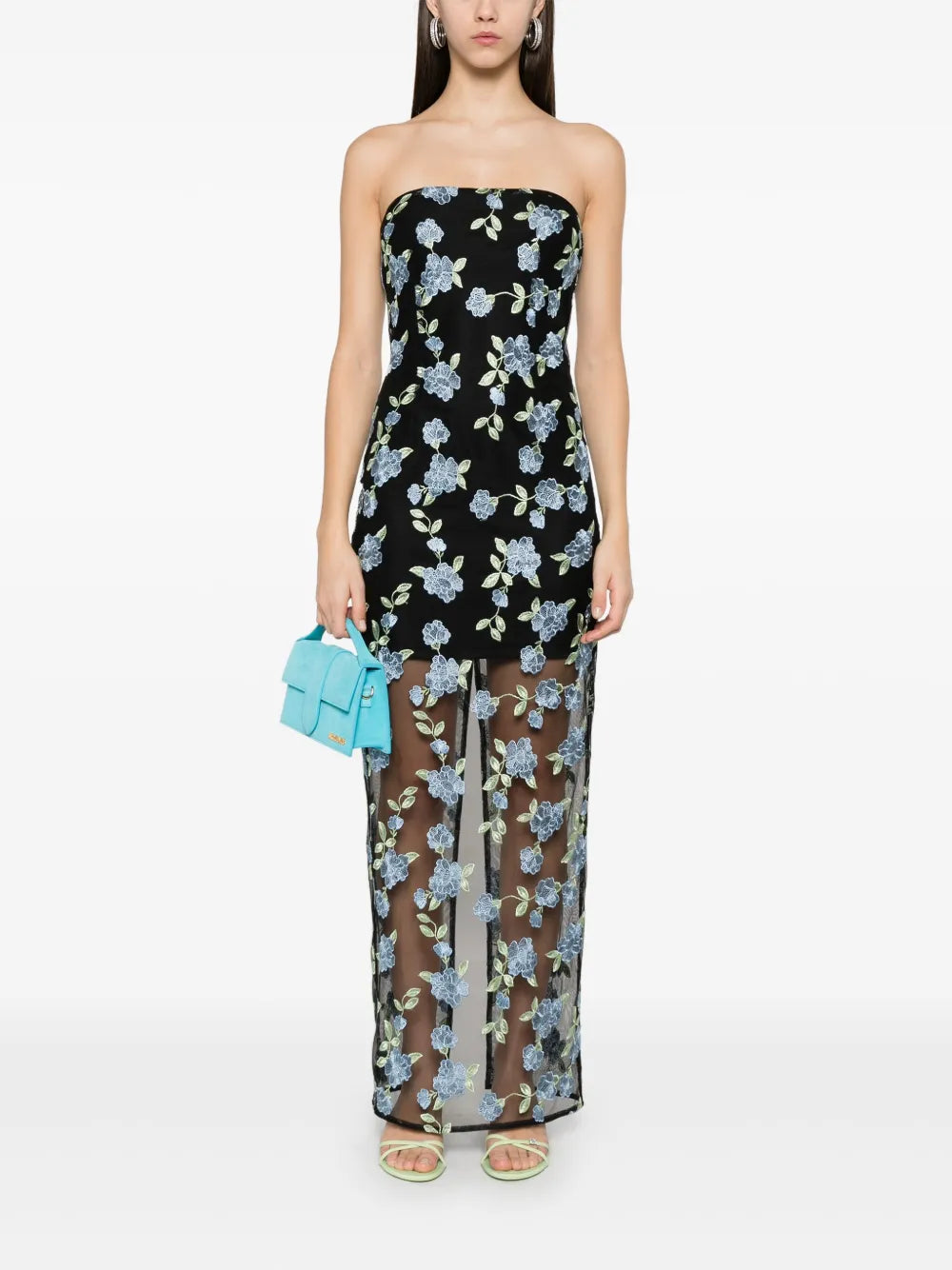 Flower Mesh Maxi Dress