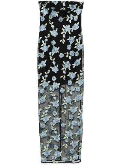 Flower Mesh Maxi Dress