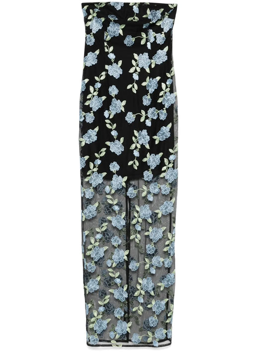 Flower Mesh Maxi Dress