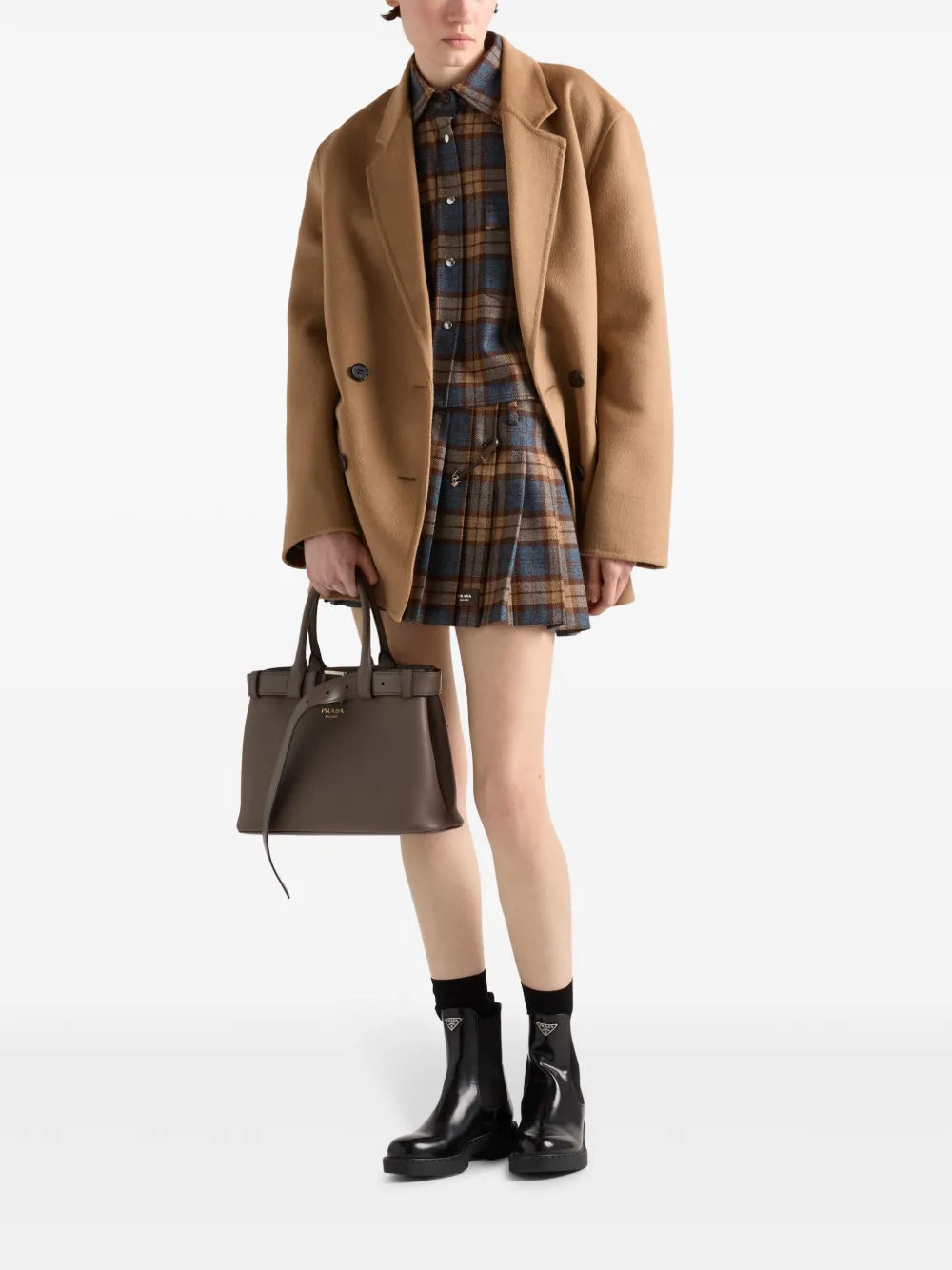 Checked Wool Mini Skirt