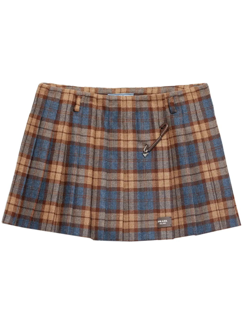 Checked Wool Mini Skirt