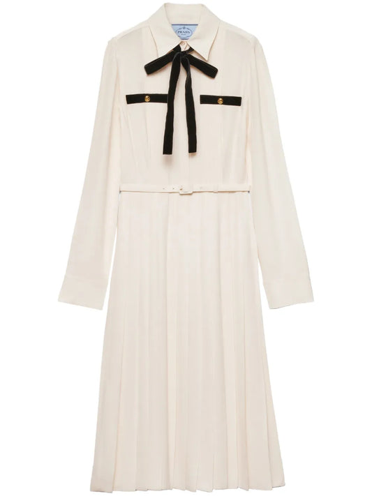 Pleated Satin Maxi Dress