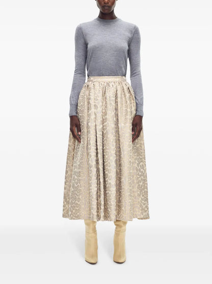 Leopard-Jacquard Skirt