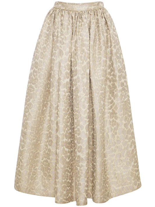 Leopard-Jacquard Skirt
